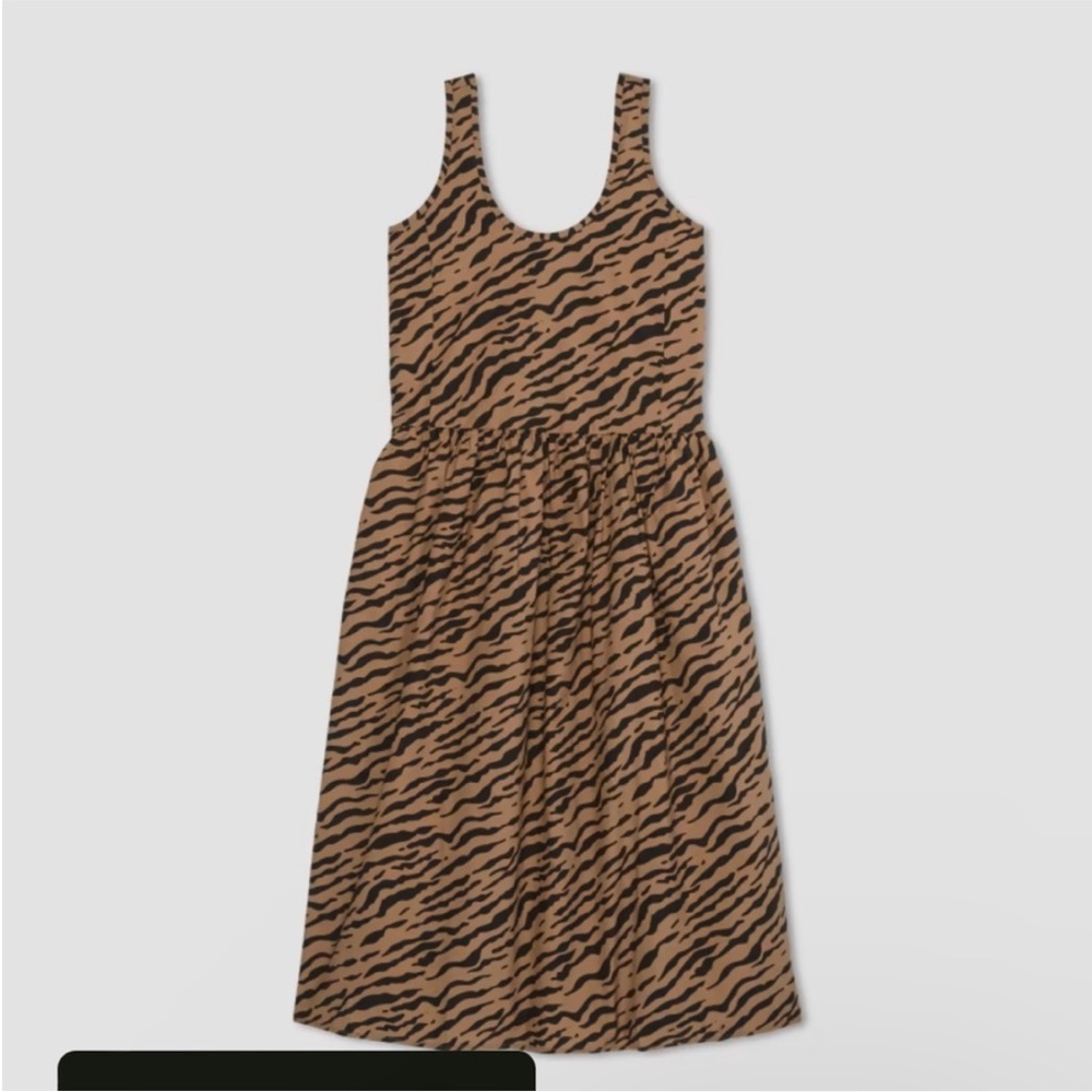 Everlane Tan Brown Poplin Sleeveless Tiered Dress Size Large NEW without tag